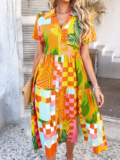 Coastal Luxe Printed Maxi Dress - Orange