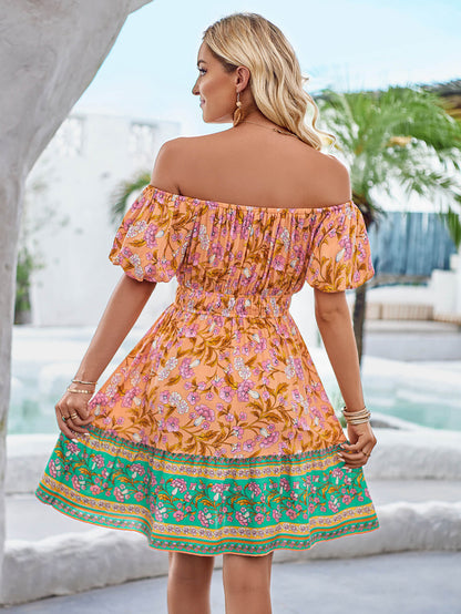 Ashlyn Off-shoulder Mini Dress - Orange