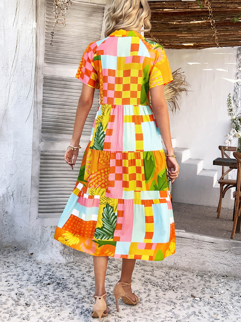 Coastal Luxe Printed Maxi Dress - Orange