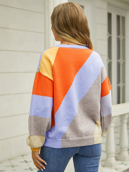 Whitfield Striped Knit Sweater - Orange