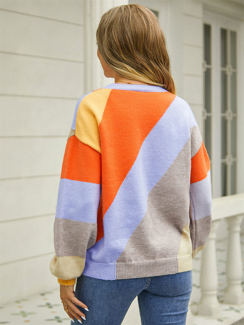 Whitfield Striped Knit Sweater - Orange