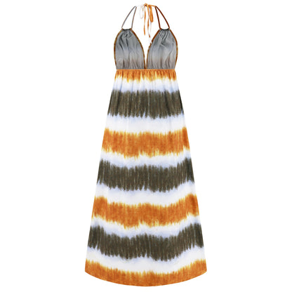 Beach Paradise Tie-dye Maxi Dress - Orange