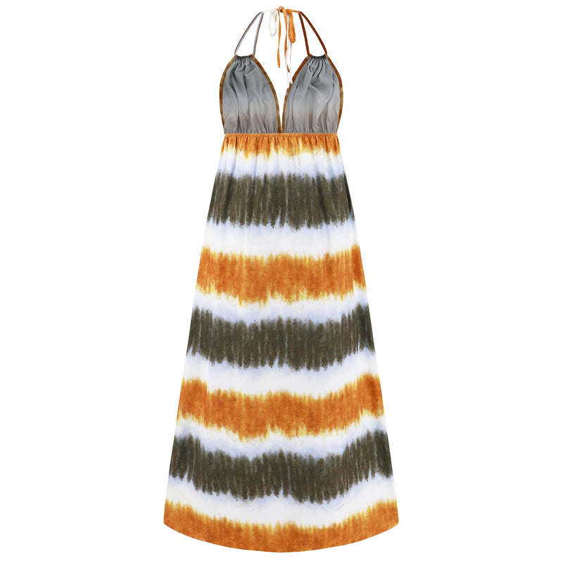 Beach Paradise Tie-dye Maxi Dress - Orange
