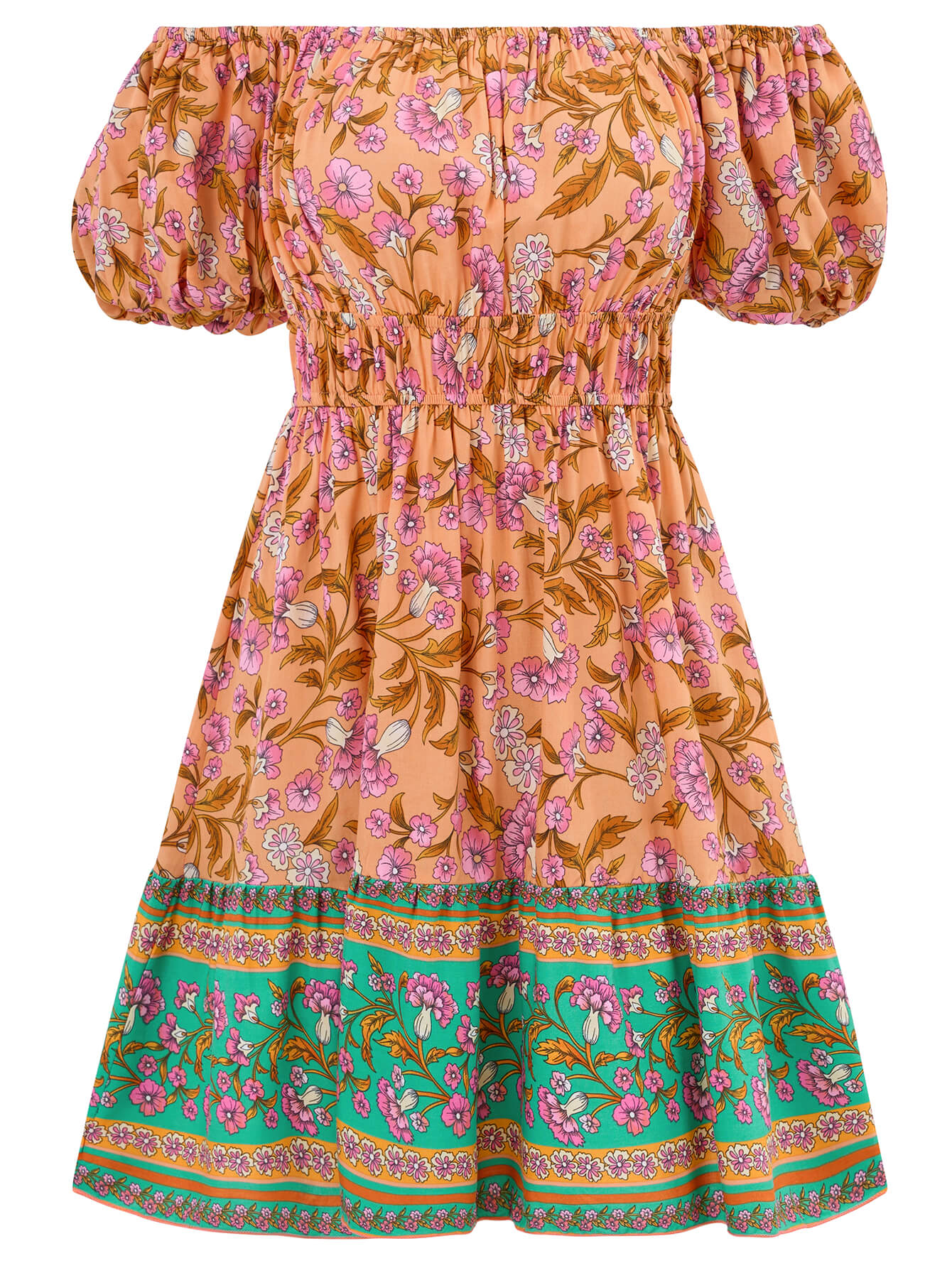 Ashlyn Off-shoulder Mini Dress - Orange
