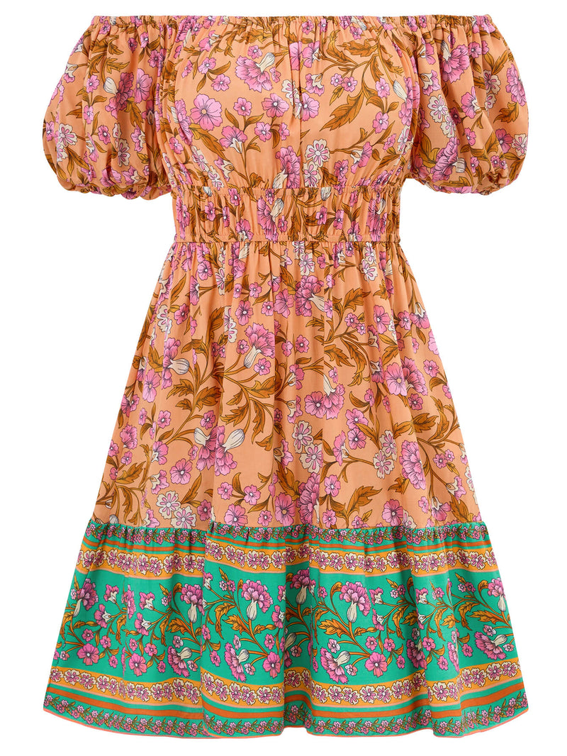 Ashlyn Off-shoulder Mini Dress - Orange