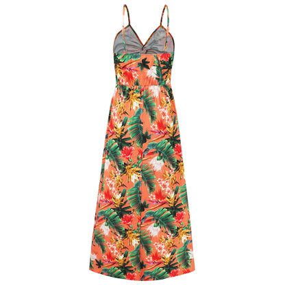 Cynthia V-neck Maxi Dress - Orange