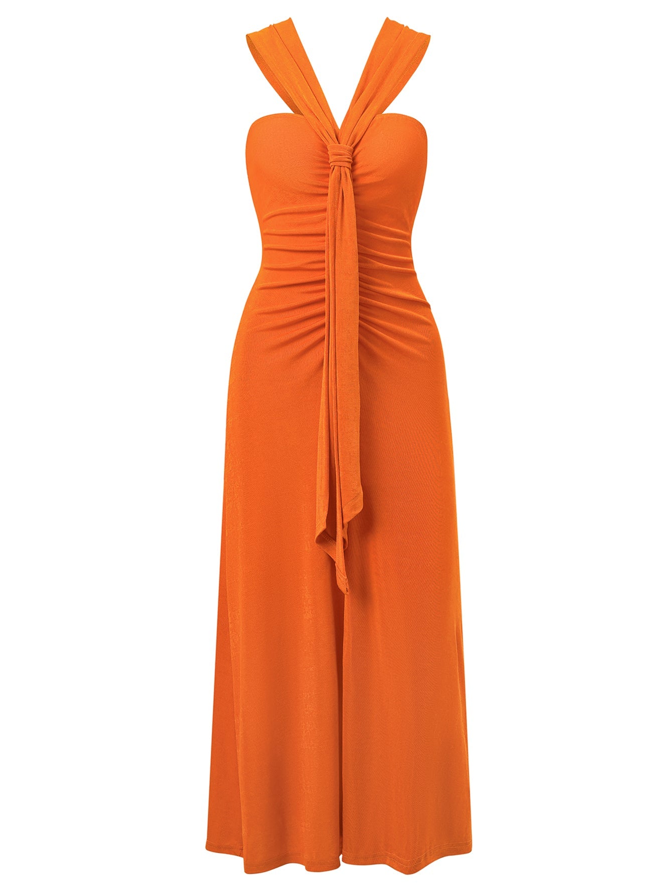 Rylee Halter Neck Maxi Dress - Orange