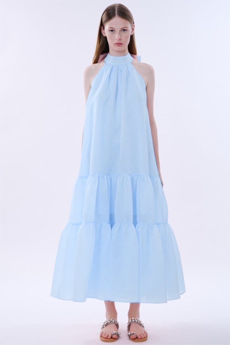 Phoebe Bowknot A-line Tiered Maxi Dress