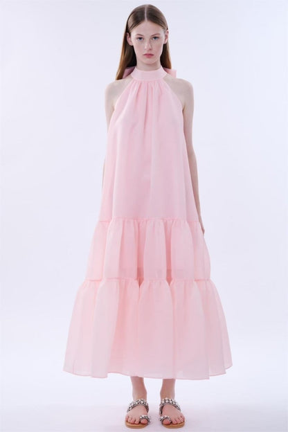 Phoebe Bowknot A-line Tiered Maxi Dress