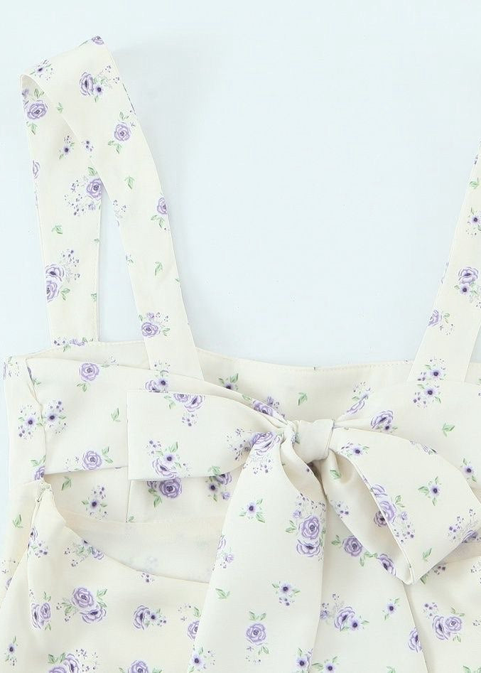 Lavender Bloom - Bow Back Mini Dress