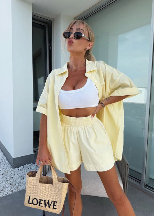 Lunaria - Relaxed Fit Button-down and Shorts Set