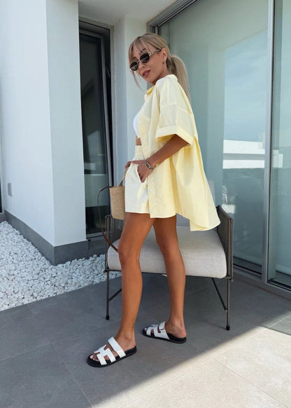 Lunaria - Relaxed Fit Button-down and Shorts Set