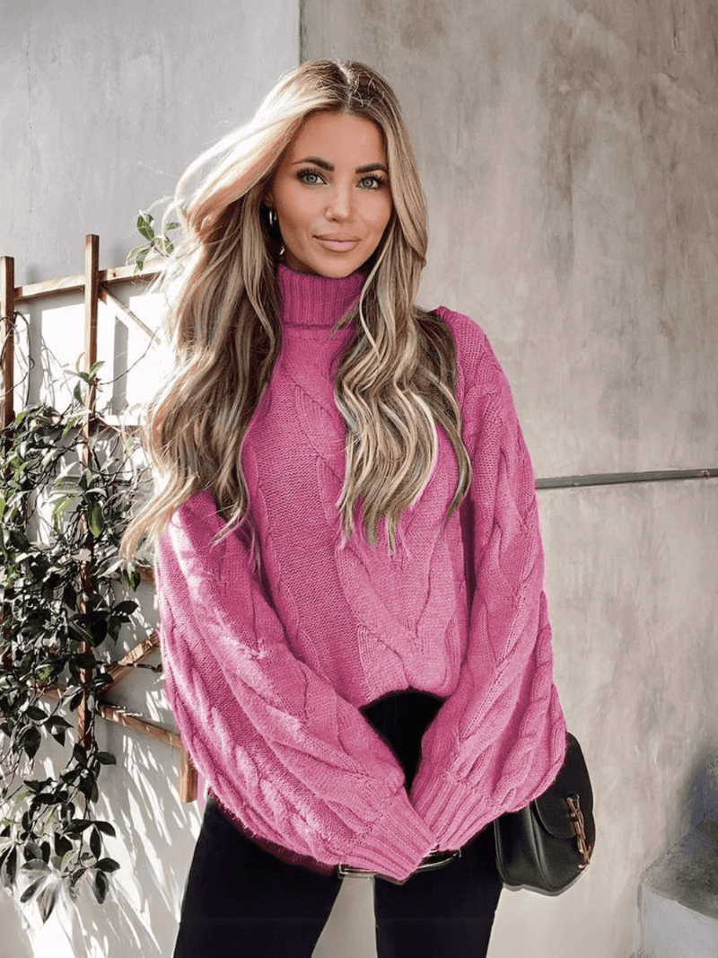 Alyson Turtleneck Cable Knit Sweater