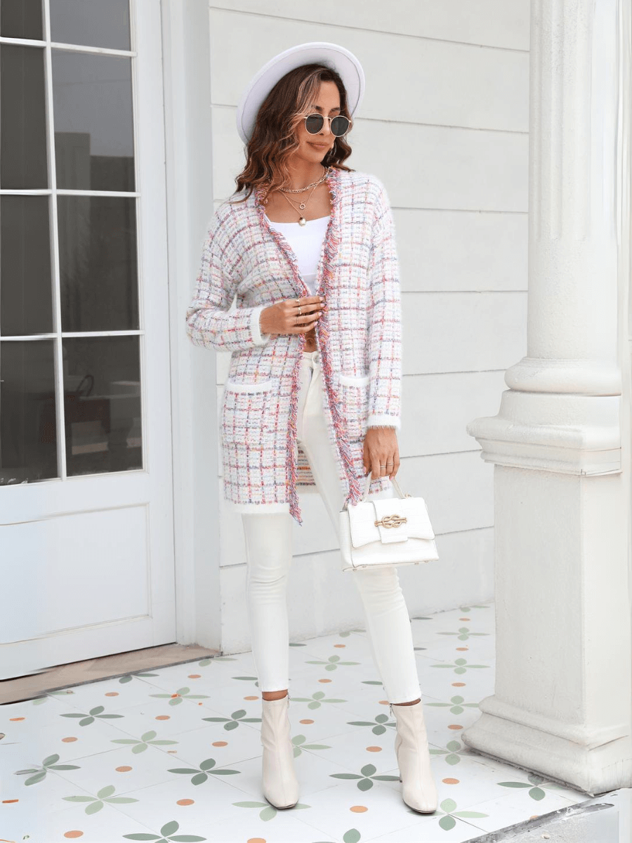 Pate Pocketed Knit Cardigan - Pink