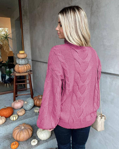 Alyson Turtleneck Cable Knit Sweater