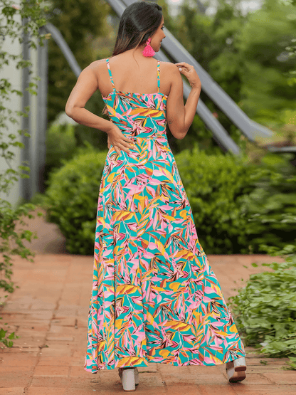 Cynthia V-neck Maxi Dress - Pink