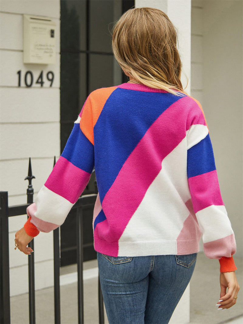 Whitfield Striped Knit Sweater - Pink
