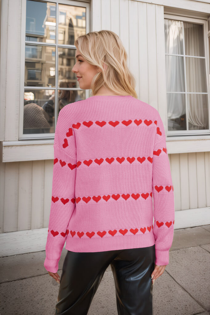 My Hearts Oversized Striped Pullover Sweater