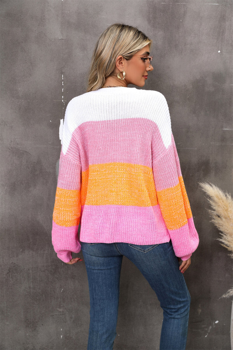 Chosen One Striped Knit Sweater - Pink