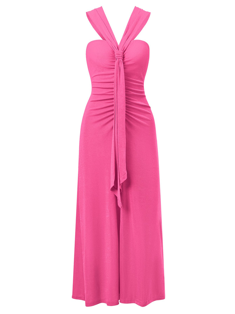 Rylee Halter Neck Maxi Dress - Pink