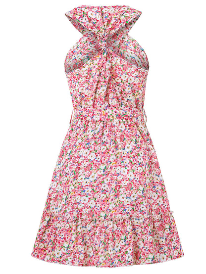 Ariana Halter Mini Dress - Pink