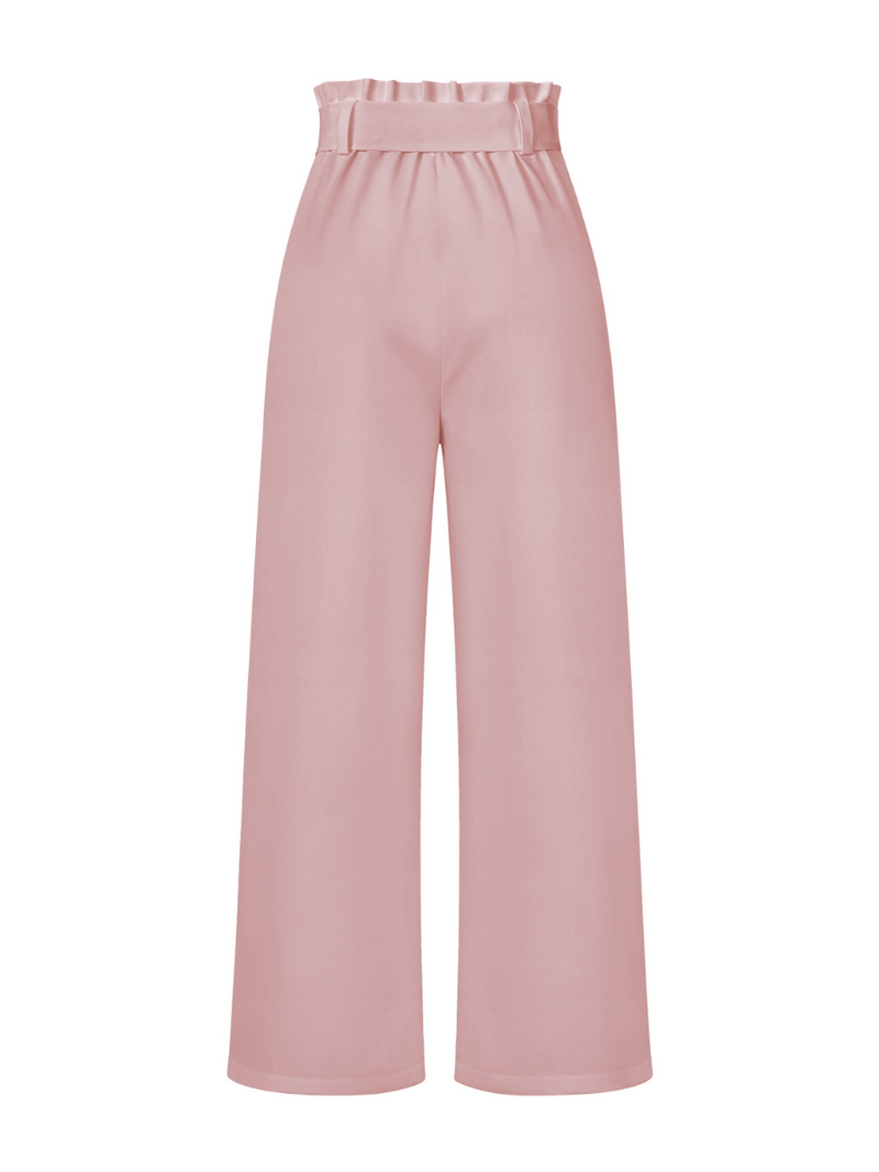 Iconic High Rise Pocketed Trouser Pants - Pink