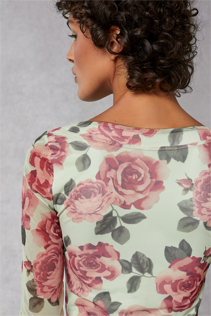 Round Neck Long Sleeve Midi Dress