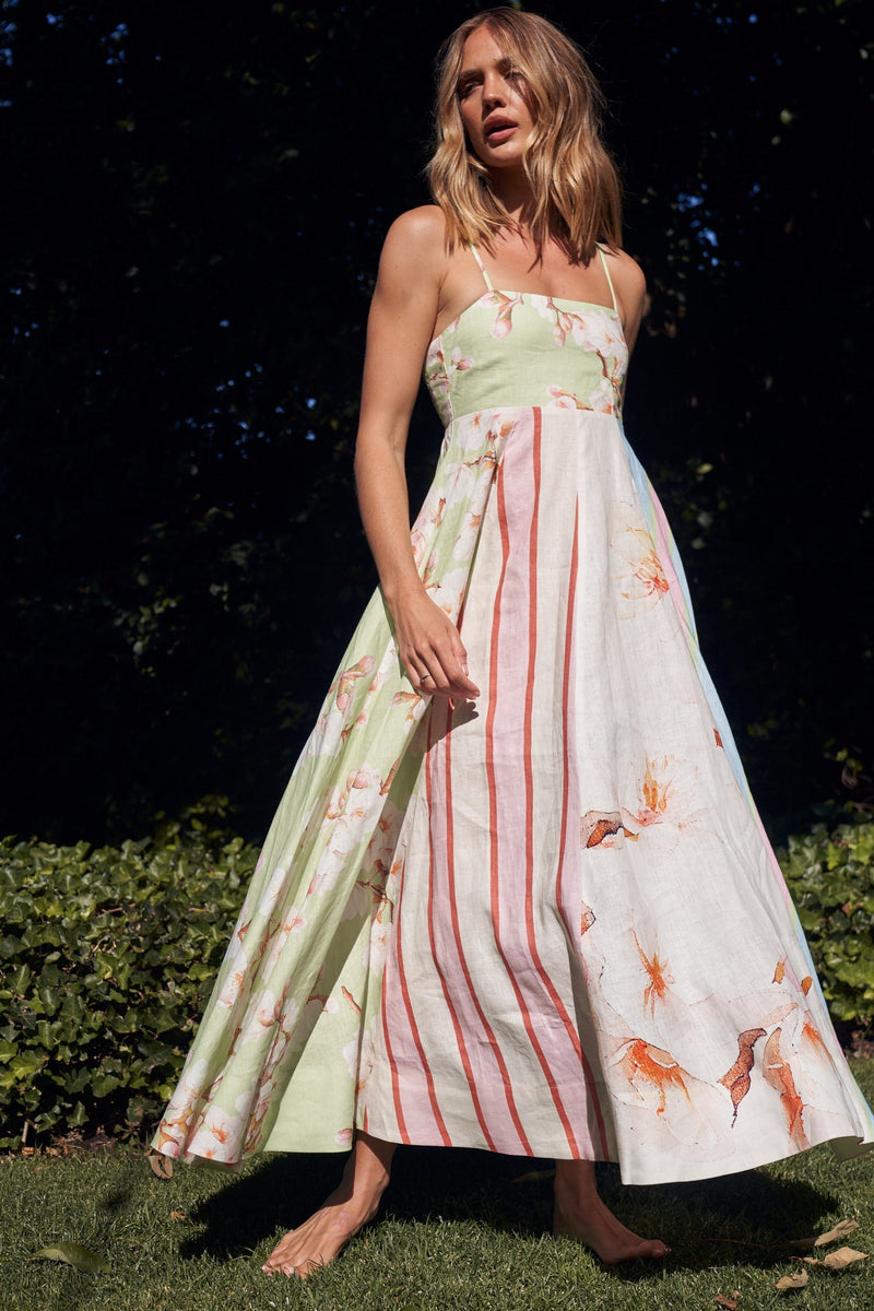 Elaine Print Spaghetti Strap Maxi Dress