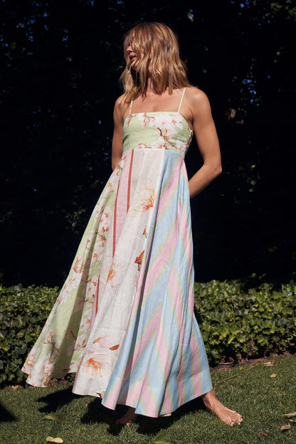 Elaine Print Spaghetti Strap Maxi Dress