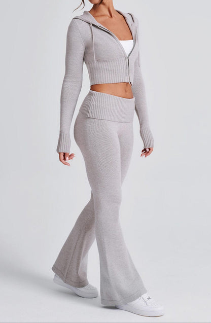 Carolina Knit Pants - Light Grey Marl