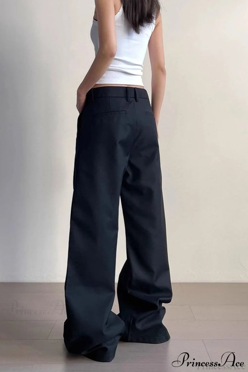 Gray Ruched Drapey Wide Leg Pants