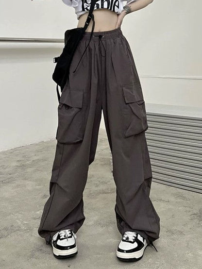 Y2k Drawstring Baggy Parachute Cargo Pants