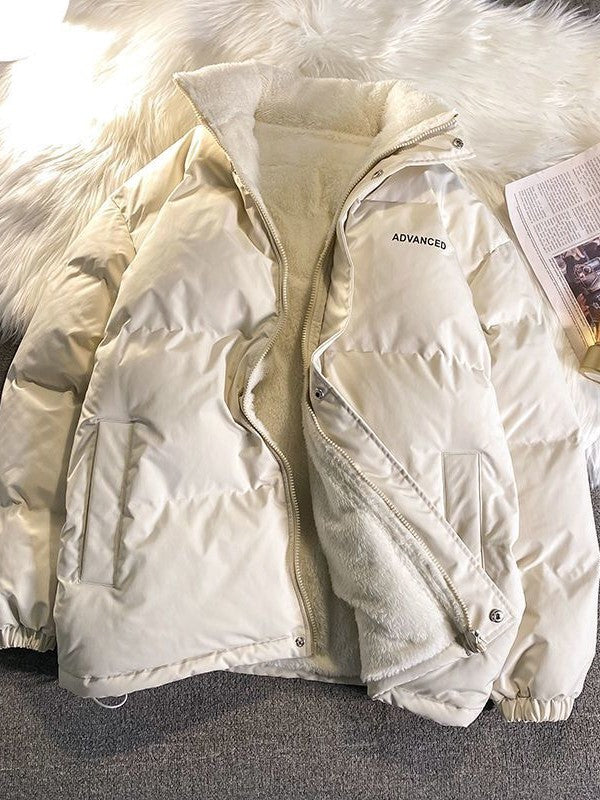 Short Padded Coat With High Neck and Zipper