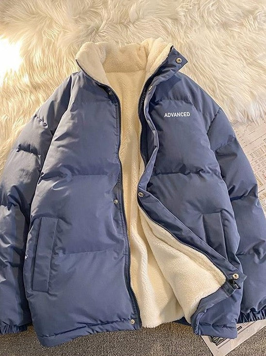 Short Padded Coat With High Neck and Zipper