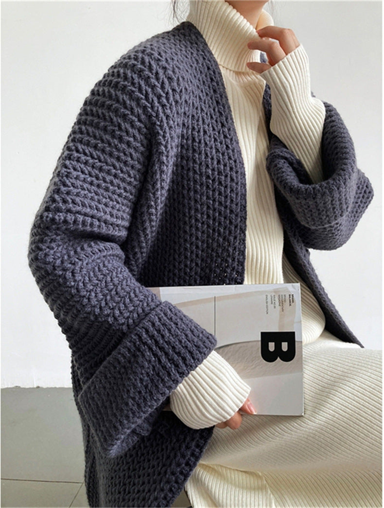 Color Oversized Knit Cardigan