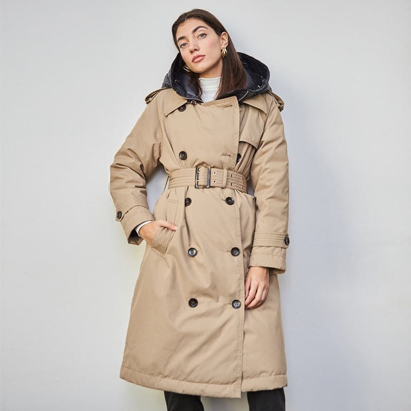 Winter British Duck Down Trench Coat