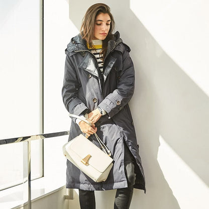 Winter British Duck Down Trench Coat