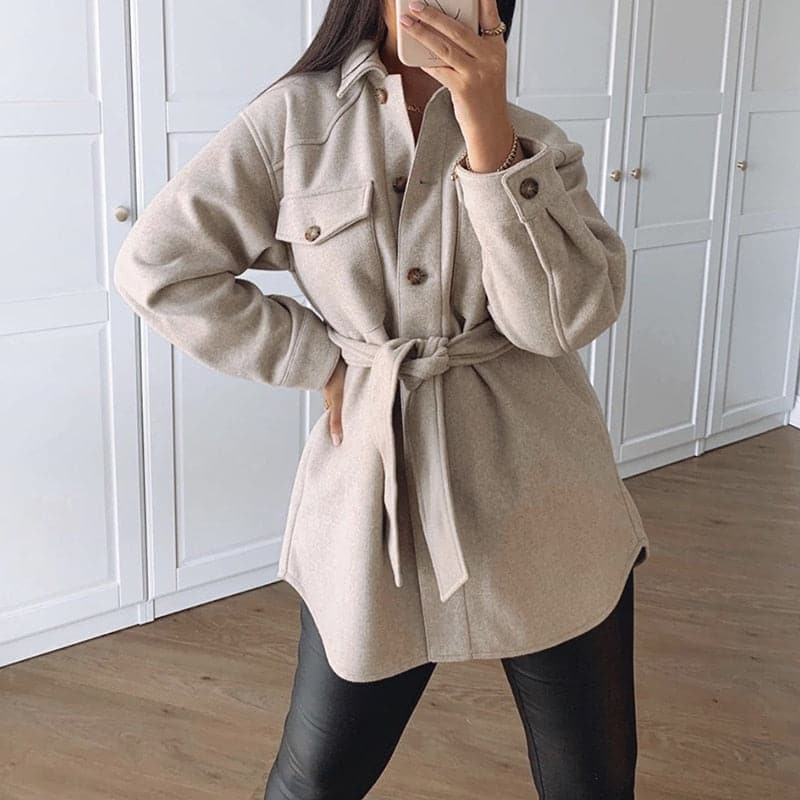Woolen Camel Soft Long Coats