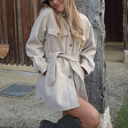 Woolen Camel Soft Long Coats