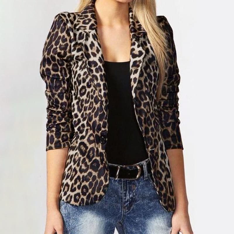 Leopard Lapel Coats