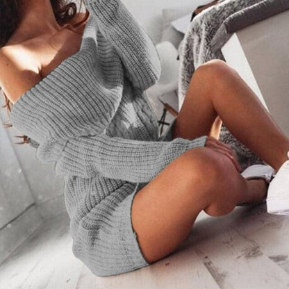 Ribbed Knitted Sweater Dress