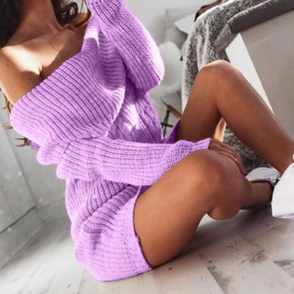 Ribbed Knitted Sweater Dress
