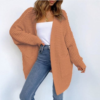 Pockets Long Sleeve Loose Knitted Sweaters