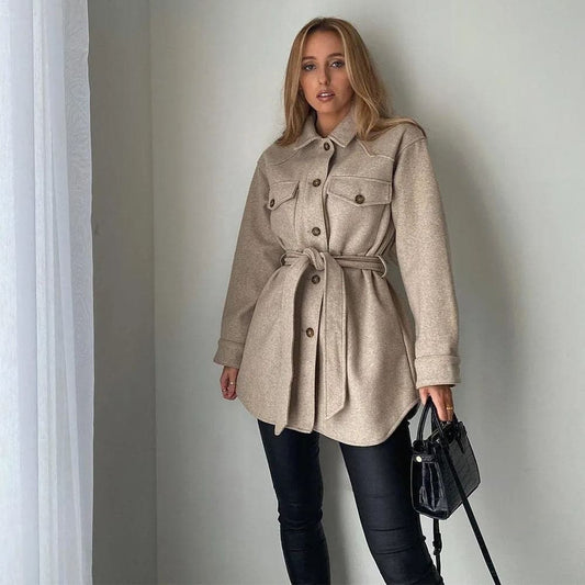 Long Sleeves Belted Warm Thicken Coats