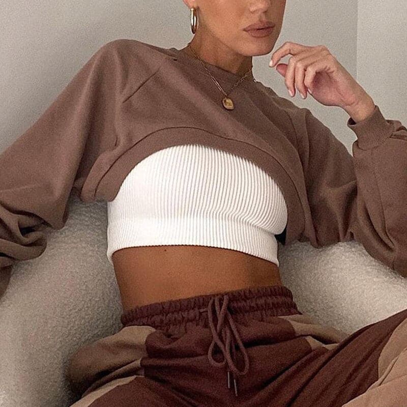 Irregular Cut Out New O-neck Hoodies