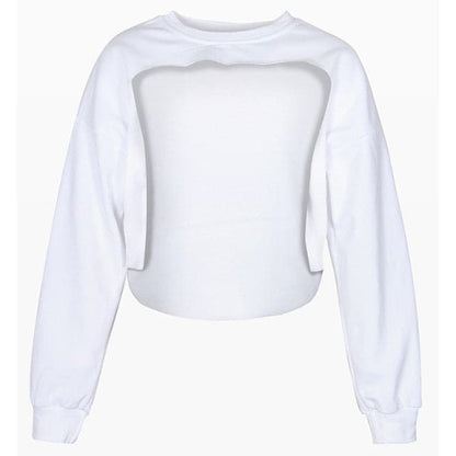 Irregular Cut Out New O-neck Hoodies