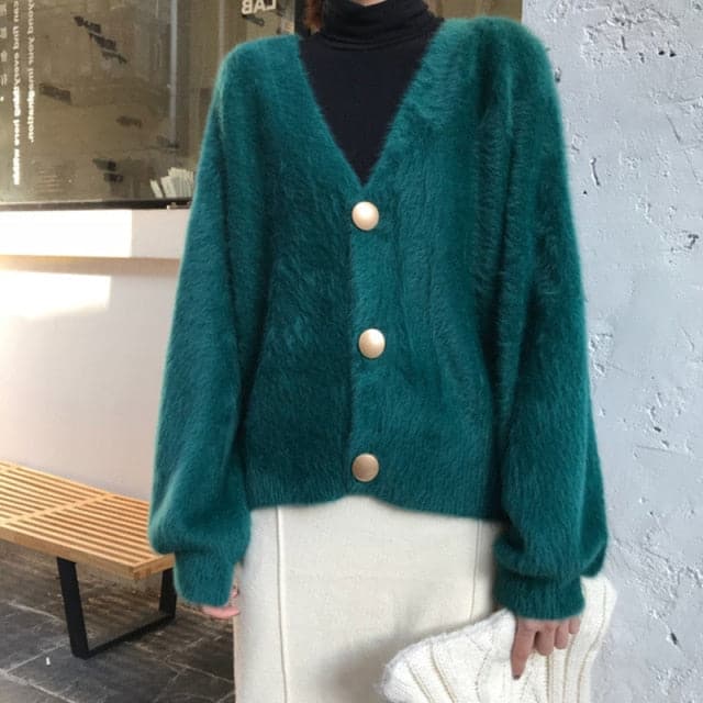 V Neck Oversized Cardigan Sweaters