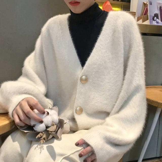V Neck Oversized Cardigan Sweaters