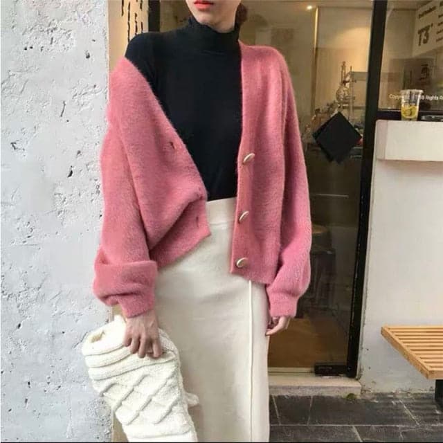 V Neck Oversized Cardigan Sweaters