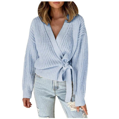 Dressbetty - V-neck Long Sleeves Sweater Pull Jumper